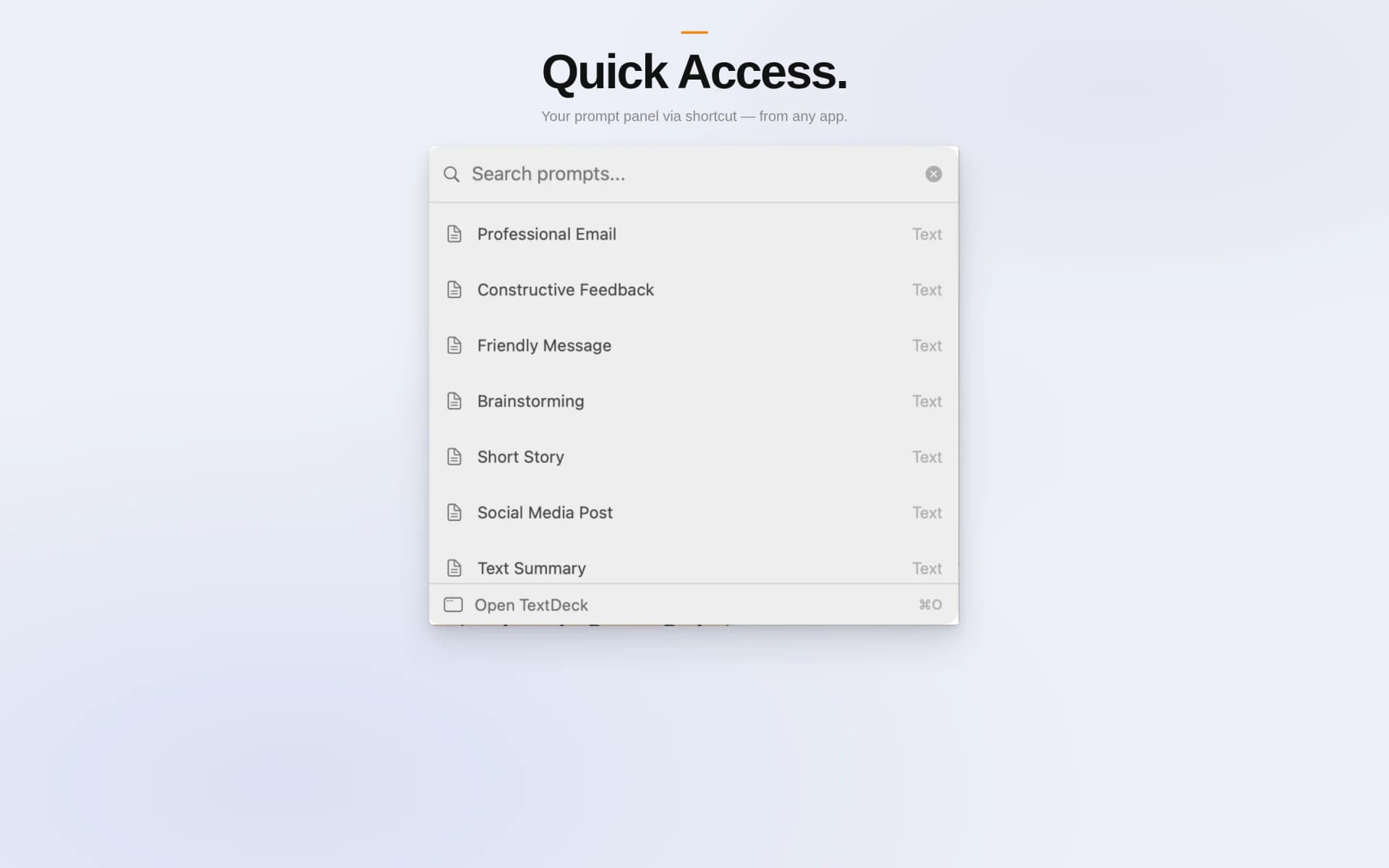 Quick Access
