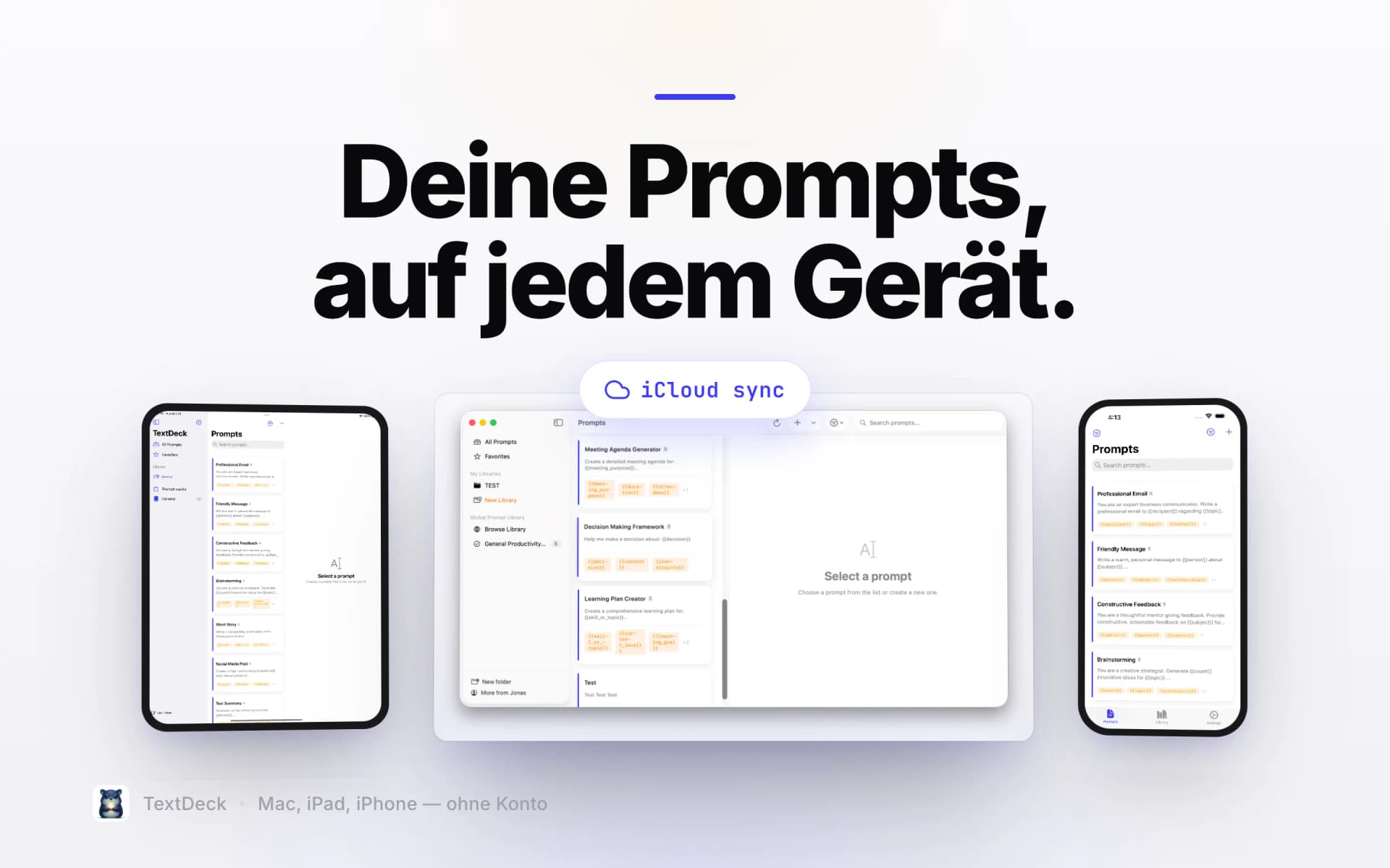 TextDeck on Mac, iPad and iPhone