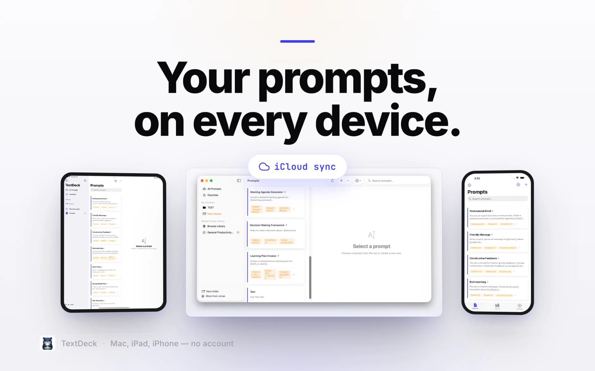 TextDeck on Mac, iPad and iPhone